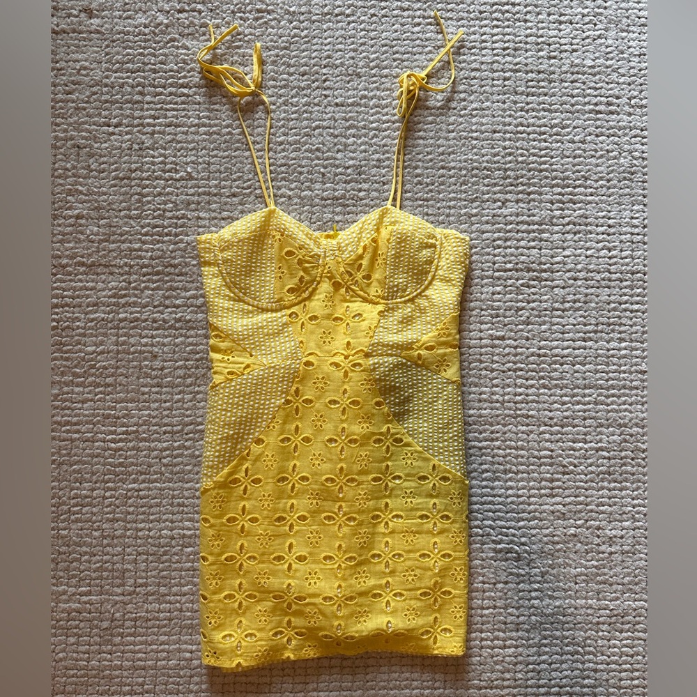 Commense Yellow Mini Dress Cotton - M